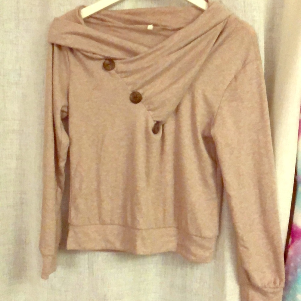 Cross front cowl sweater